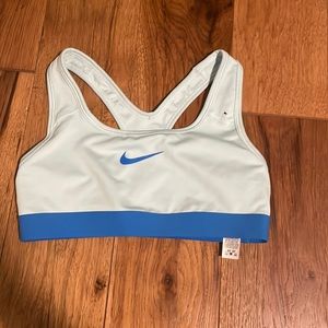 Nike Sports Bra Blue Light Medium Swish Logo cute